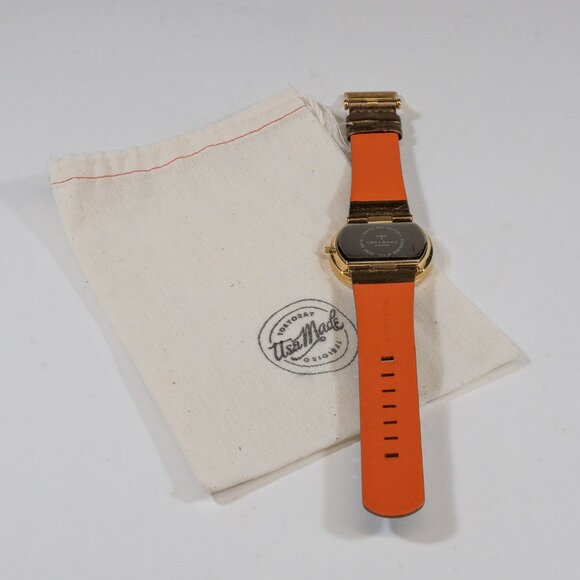 Tokyobay Orange Metallic faced Boyfriend style watch with Bronze metallic band - Picture 4 of 4